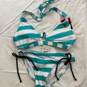 Blue White Stripped Bikini by Roxy